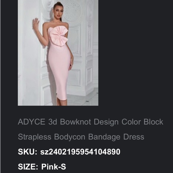 SHEIN Pink Maxi Bodycon Strapless Cocktail Dress - Picture 3 of 5